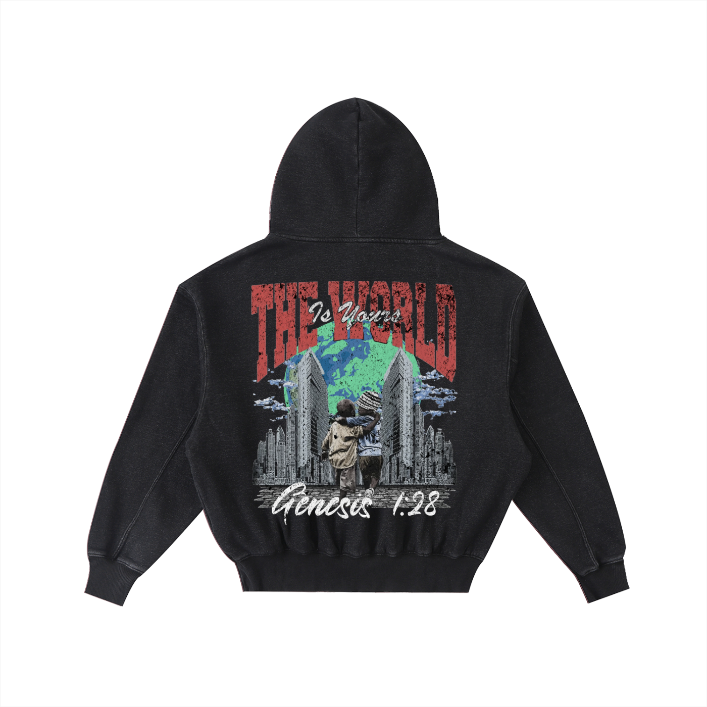 Genesis 1:28 Washed Fleece Hoodie