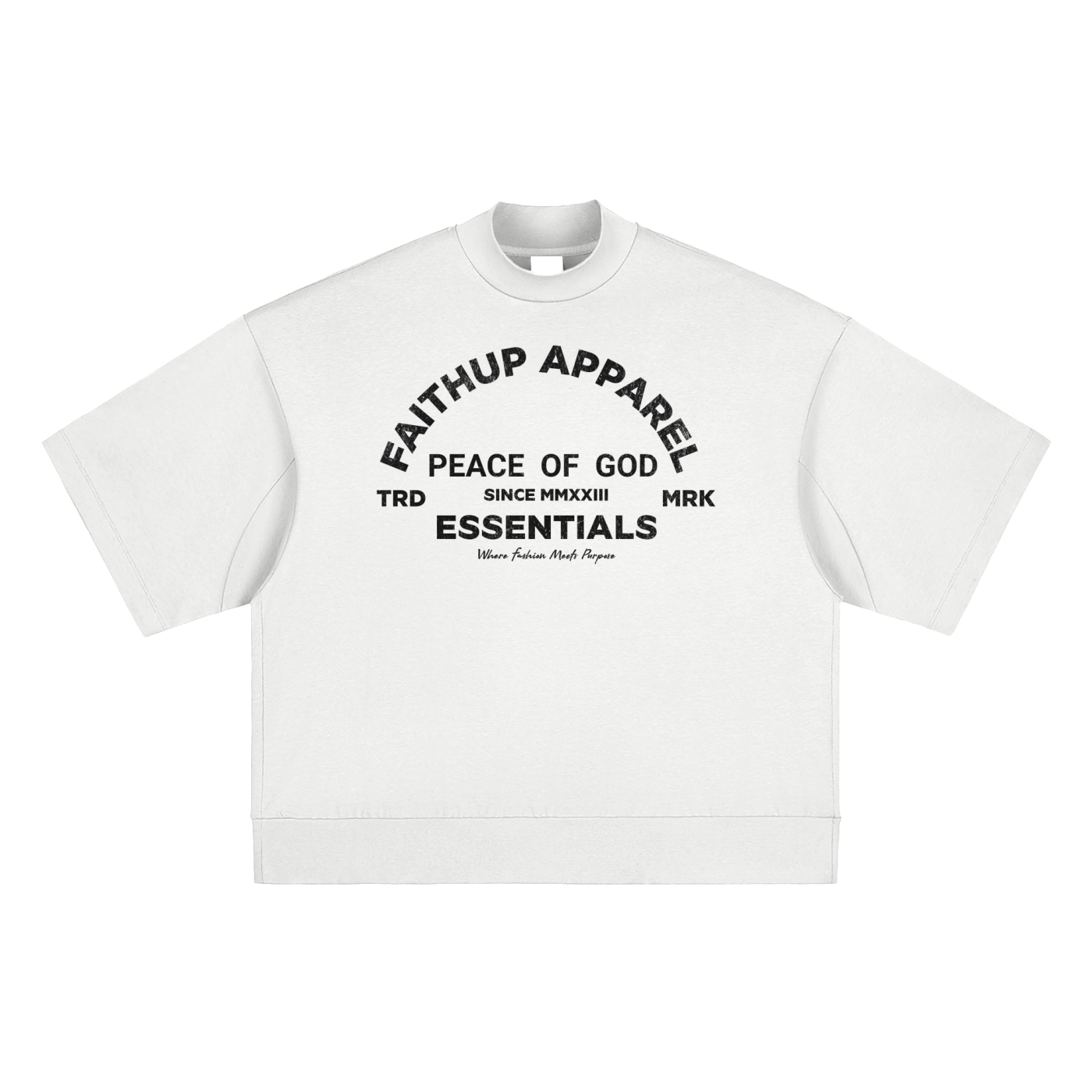 Peace of God Oversized Mock Neck Tee