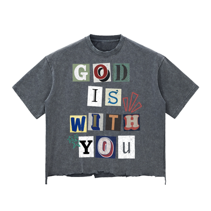 God Is With Us Raw-Hem Boxy Tee