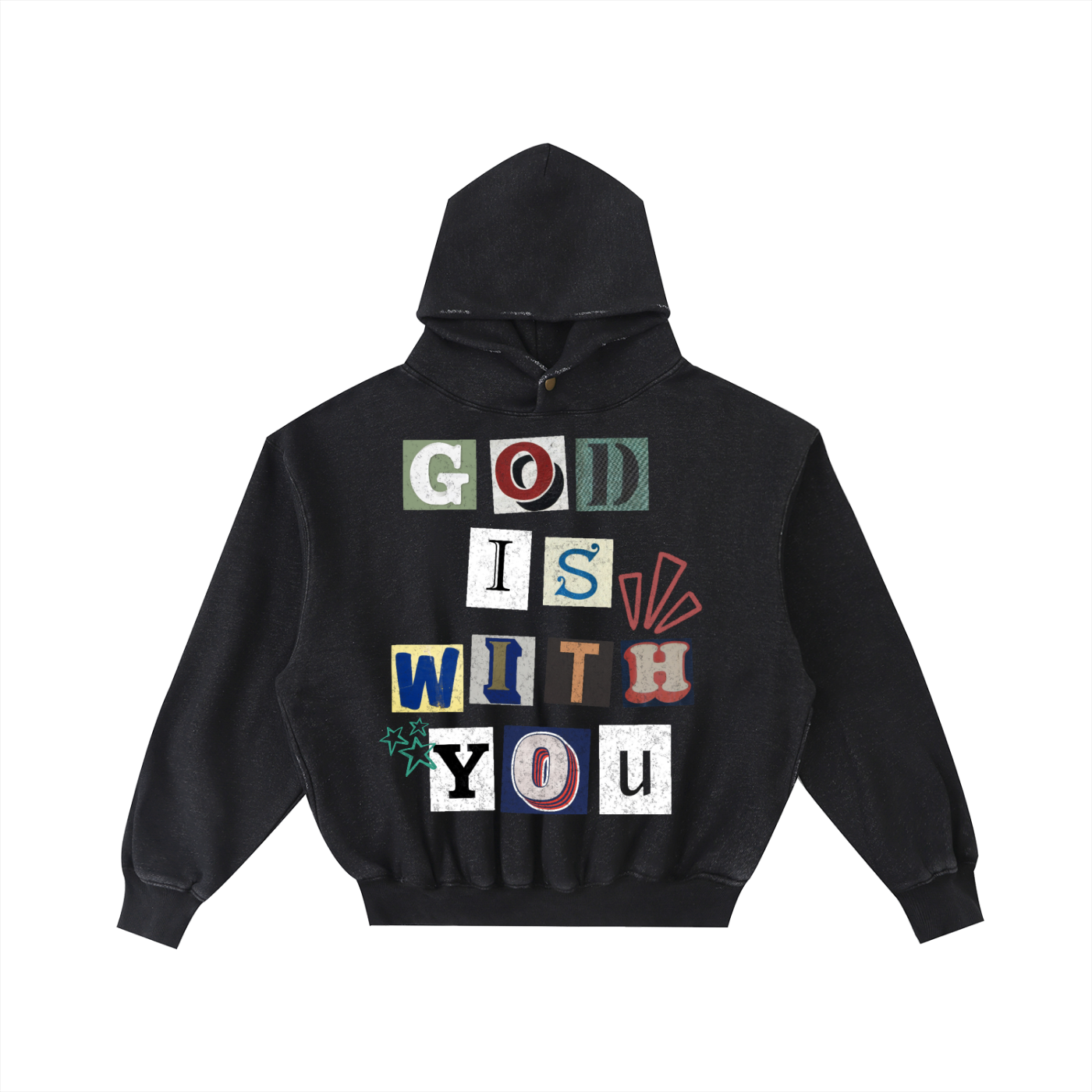 God Is With Us Washed Fleece Hoodie