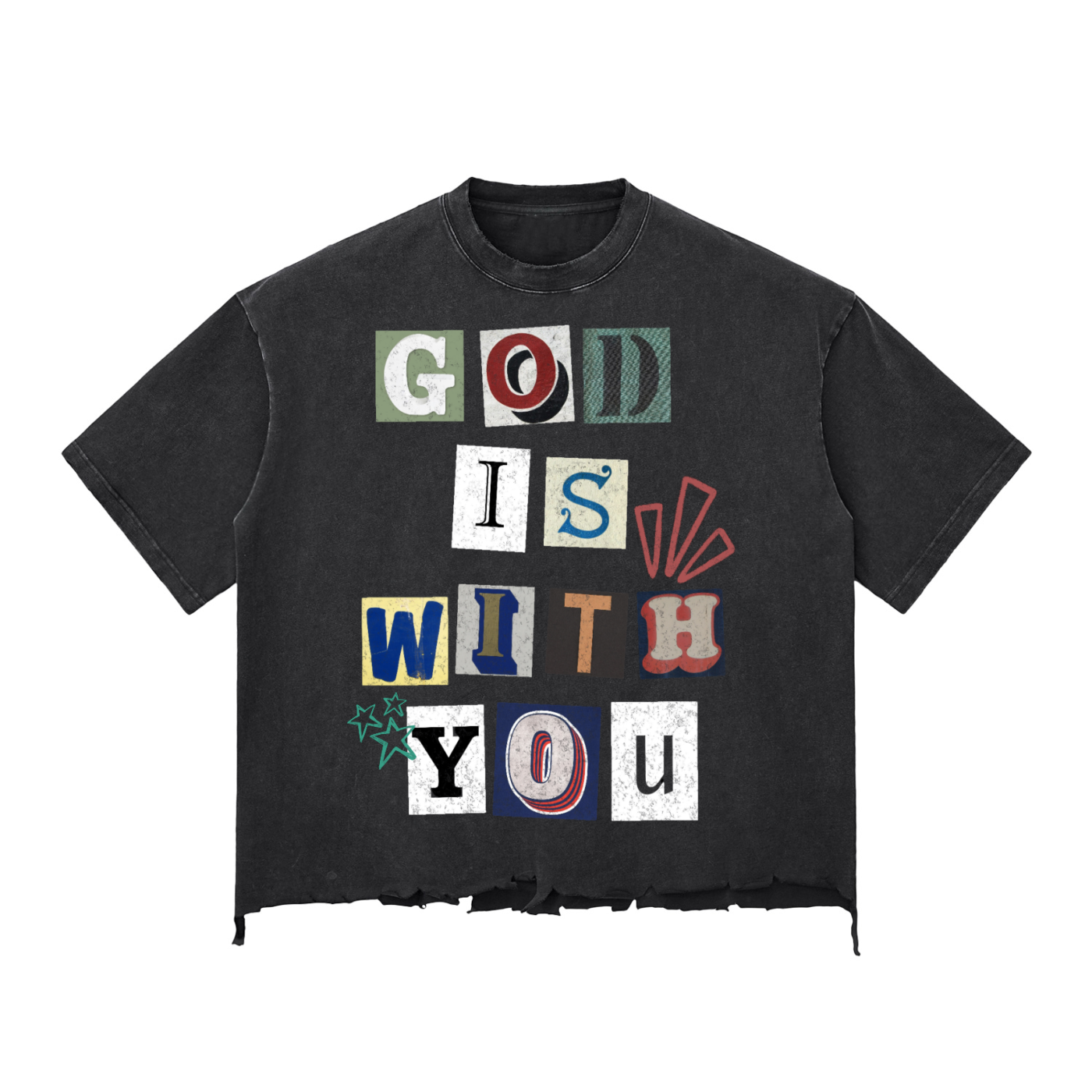 God Is With Us Raw-Hem Boxy Tee