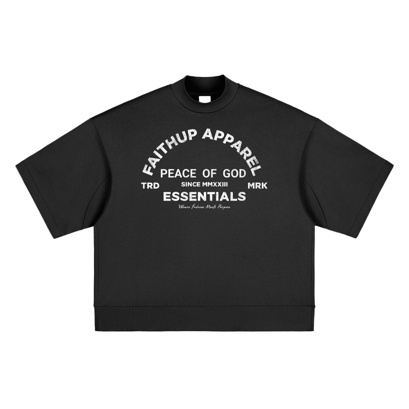 Peace of God Oversized Mock Neck Tee