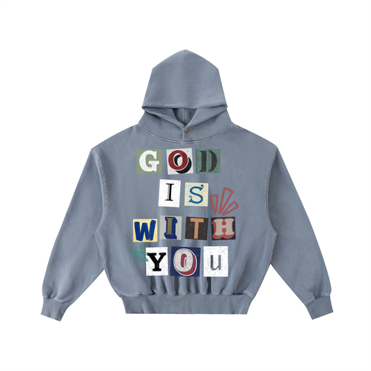 God Is With Us Washed Fleece Hoodie